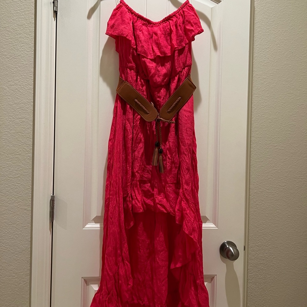 Strapless high-low dress